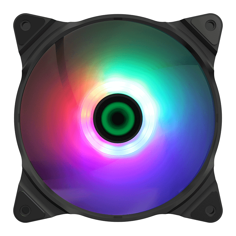 Gamemax FN-12RAINBOW-C2 ARGB 120mm 1100RPM Case Fan - Black Gamemax FN-12RAINBOW-C2 ARGB 120mm 1100RPM Case Fan - Black